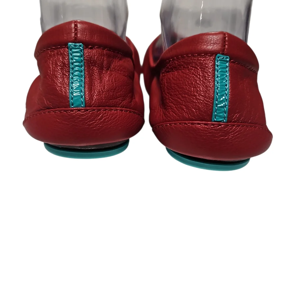 Tieks Cardinal Red Leather Flats, Like New - Picture 6 of 11